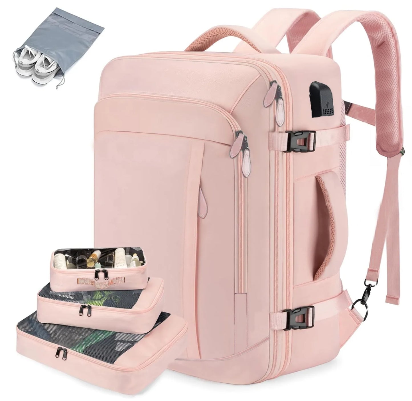 Large Capacity Expandable Travel Backpacks Water Resistant Mochila