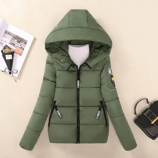 2025 New Winter Hooded Short Coats Warm Thicken Jacket