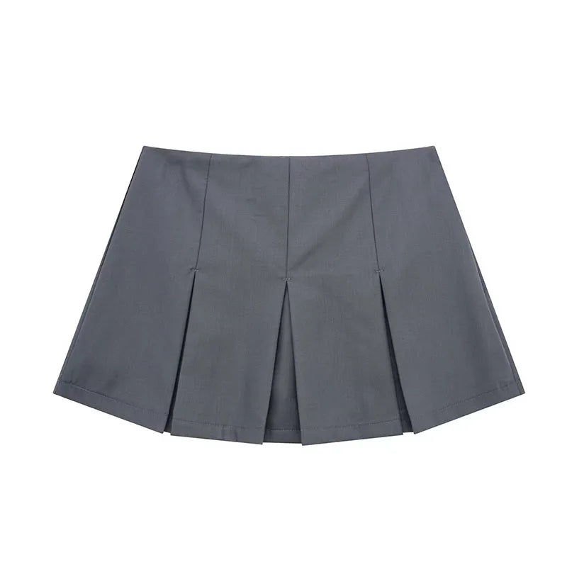 Casual Pleated Skirt Women Fashion Streetwear