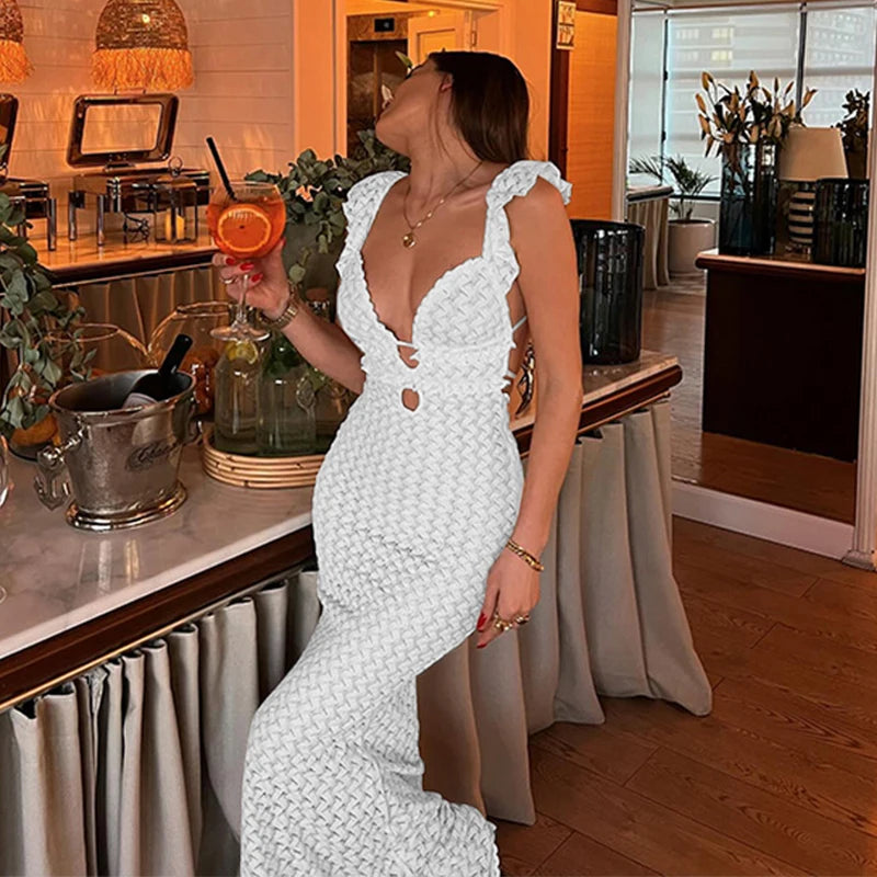 Backless Party Dress Elegant Tie Detail Summer Look