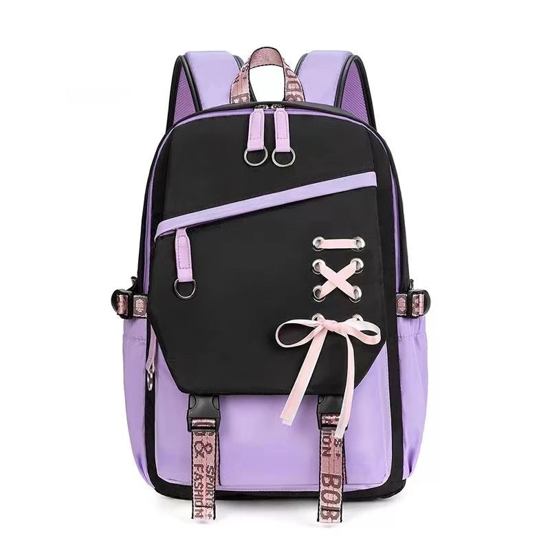 Teenagers Cute School Backpack Nylon Fabric