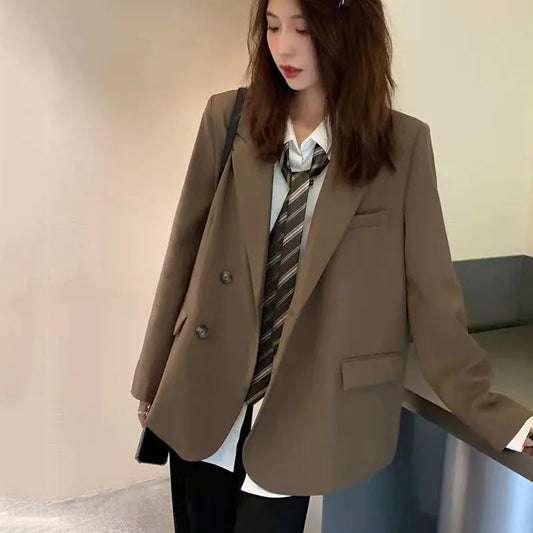 Elegant Black Notched Collar Blazer