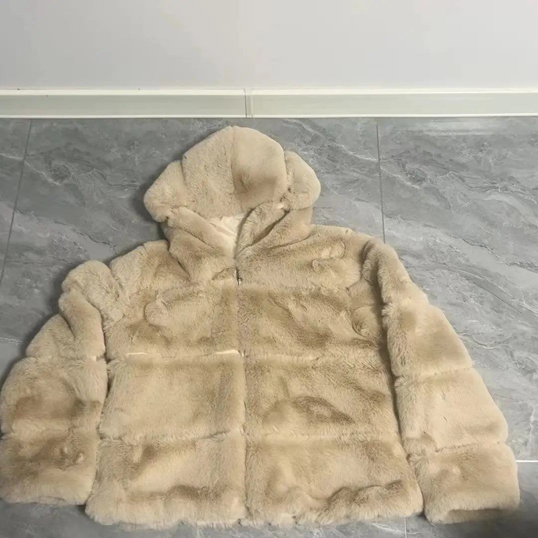 Women Luxury Faux Fur Coat Cropped Fluffy Jackets