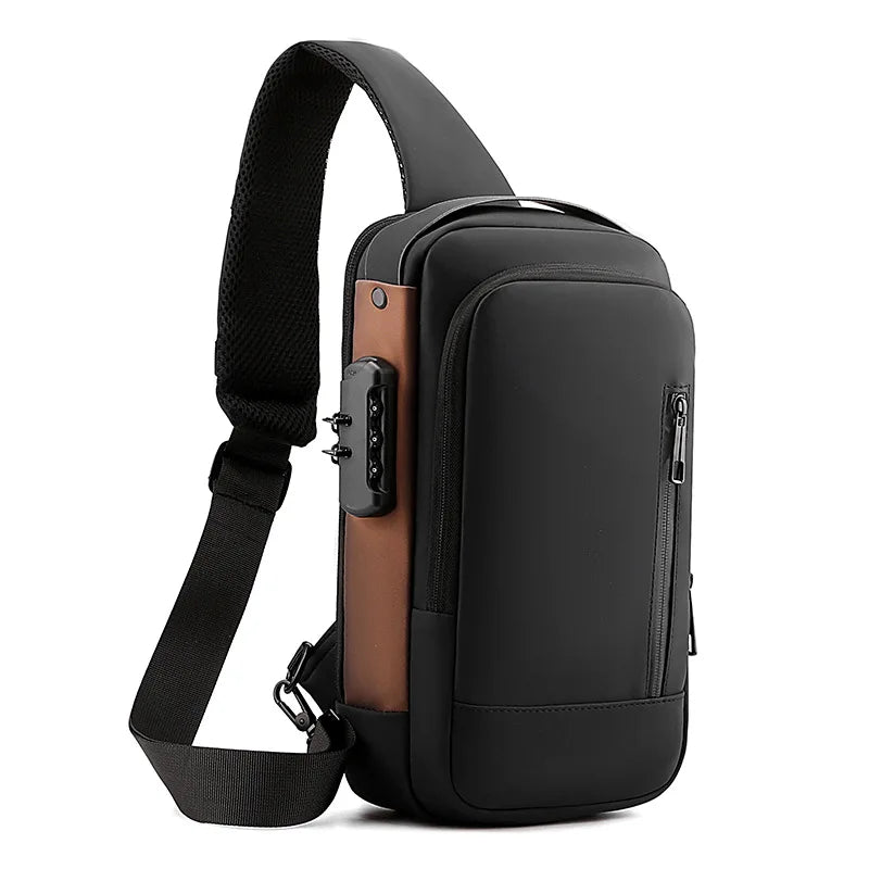 Men's  Anti-Theft Sling Bag Waterproof Usb Crossbody Bag