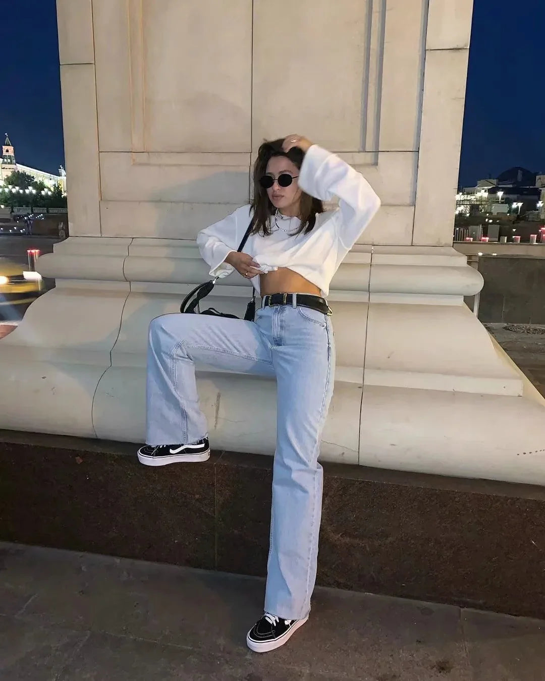 Women's Denim High Waist Baggy Jeans Fall Pants