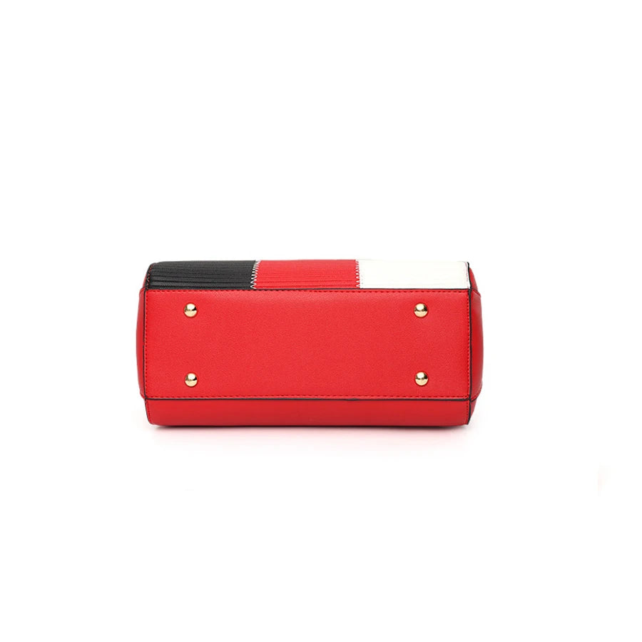 Korean Fashion trend design stripe hit color handbag shoulder bag