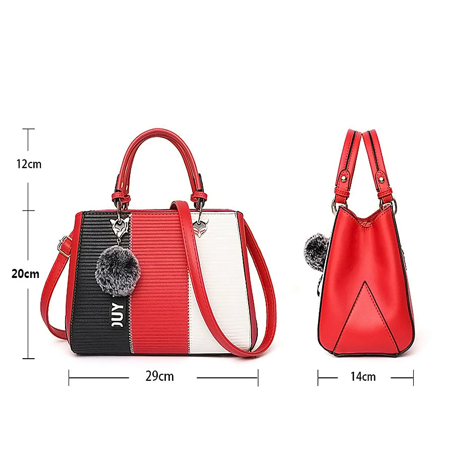 Korean Fashion trend design stripe hit color handbag shoulder bag