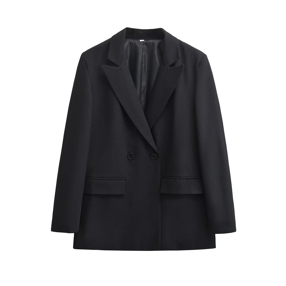 Trendy Double Breasted Blazer Workwear Style