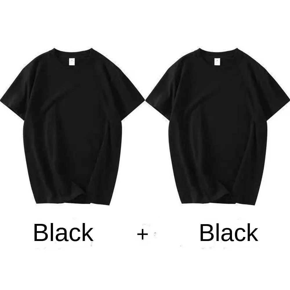 2PCS Cotton Solid Unisex T Shirts