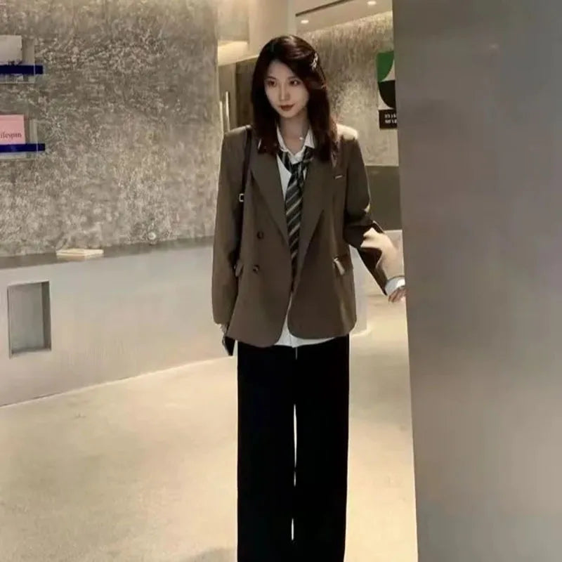 Elegant Black Notched Collar Blazer