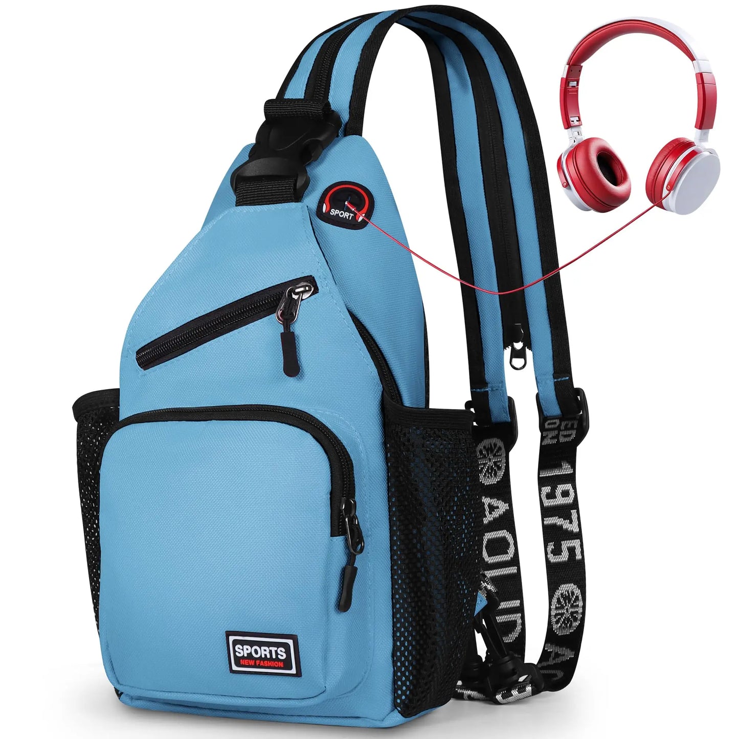 2 in1 Small Sling Backpack Waterproof Daily Chest Bag for Travel Hiking