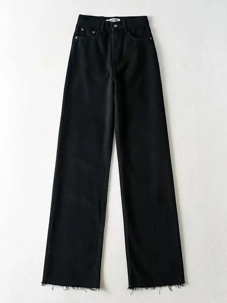 Women's Denim High Waist Baggy Jeans Fall Pants