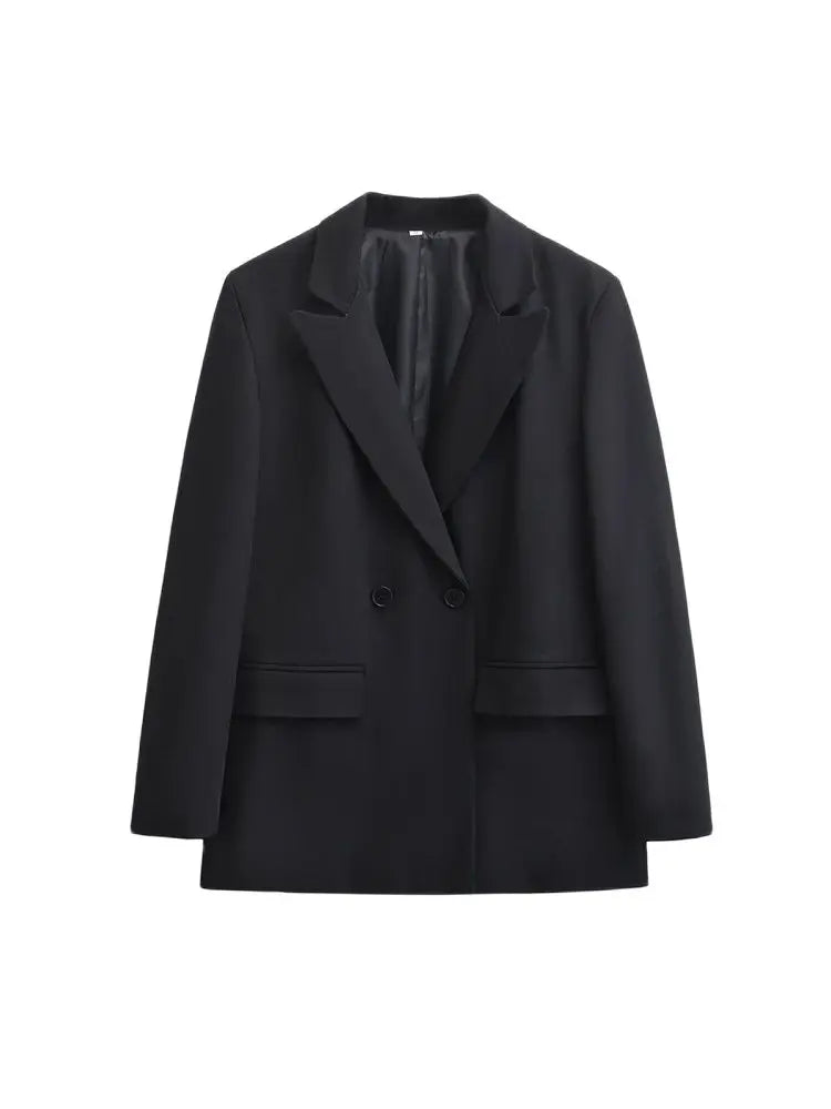 Trendy Double Breasted Blazer Workwear Style