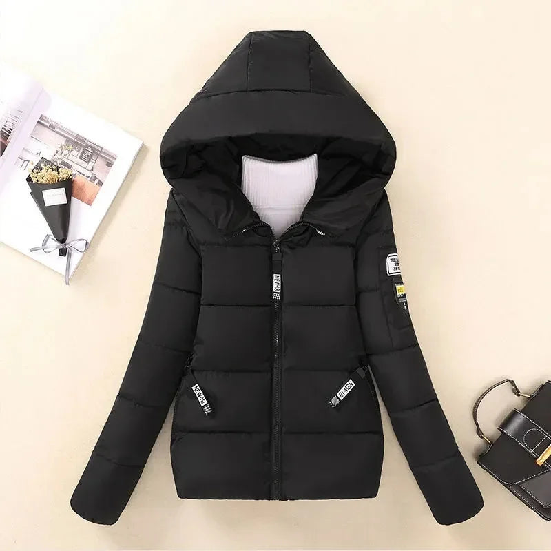 2025 New Winter Hooded Short Coats Warm Thicken Jacket