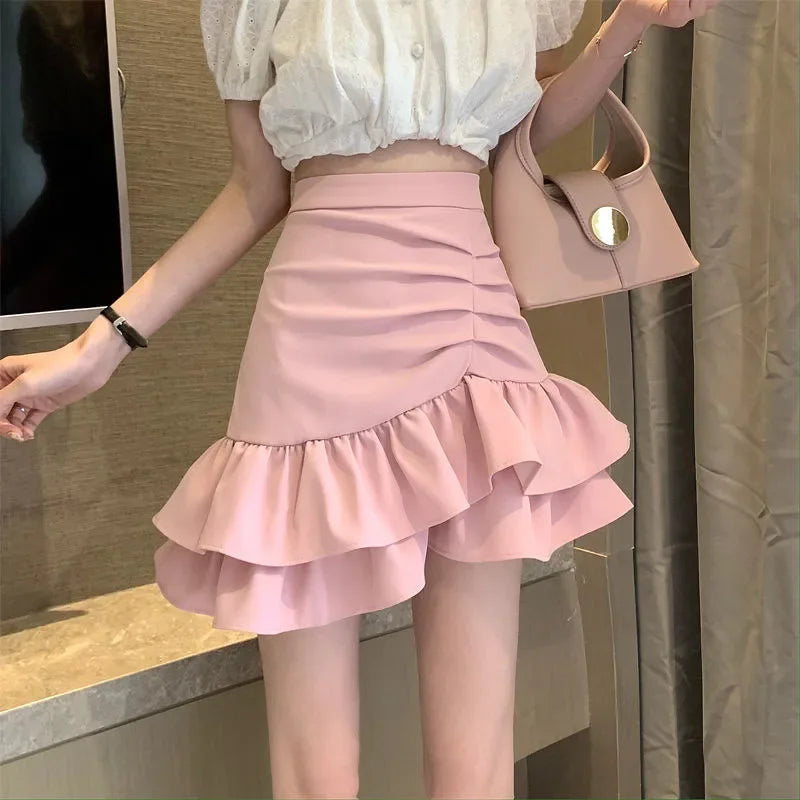 Trendy Ruffle Hem Mini Skirt