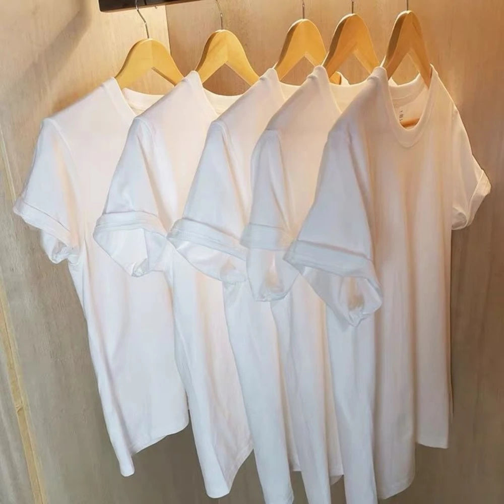 2PCS Cotton Solid Unisex T Shirts
