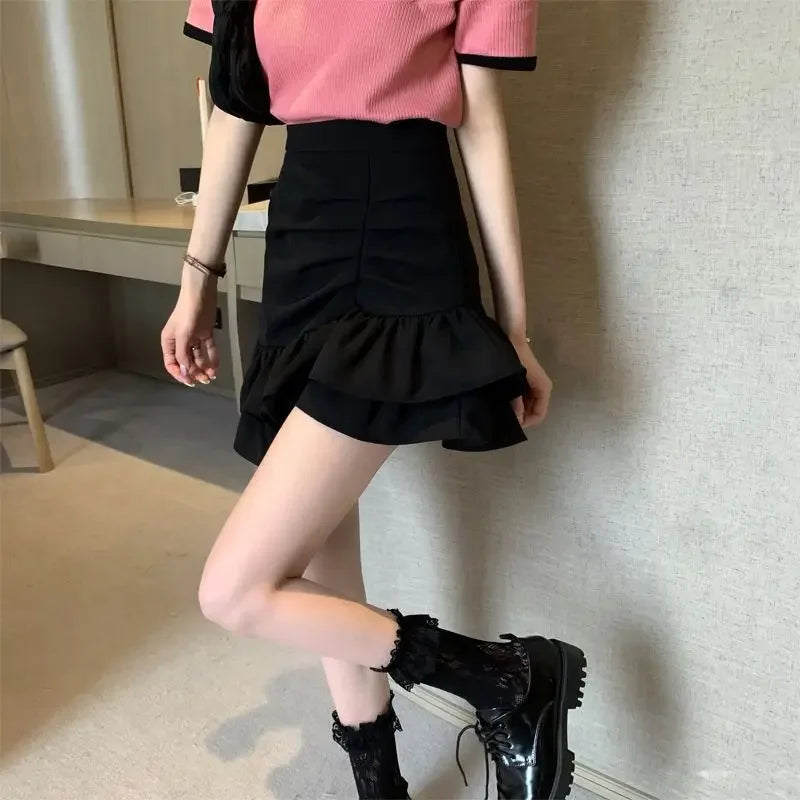 Trendy Ruffle Hem Mini Skirt