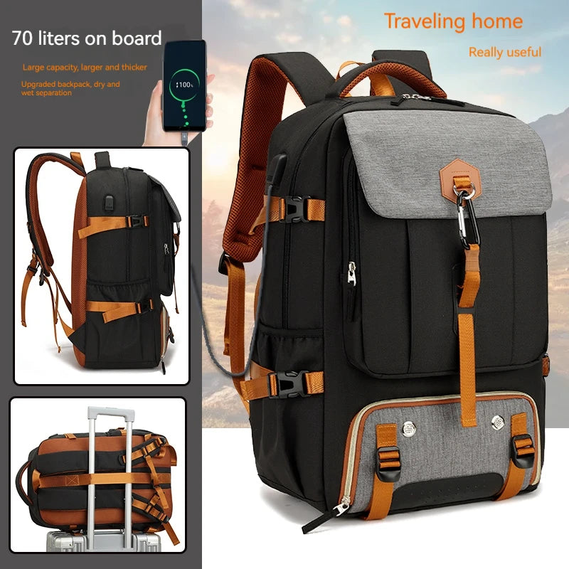 Outdoor Adventure Backpack 50L Waterproof with Shoe Pocket