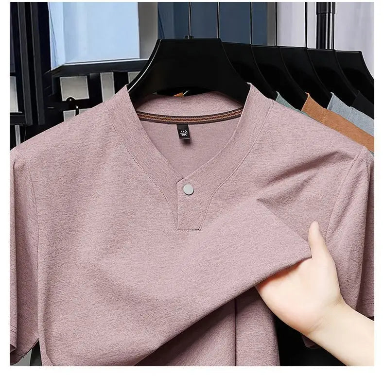Men’s V-Neck Cotton Tee  Street Style Comfort L-4X