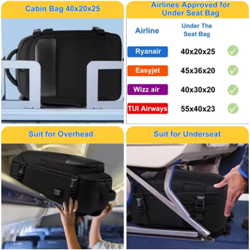 Ryanair 40x25x20 Aircraft Backpack Multifunctional Waterproof 14" Laptop Backpack