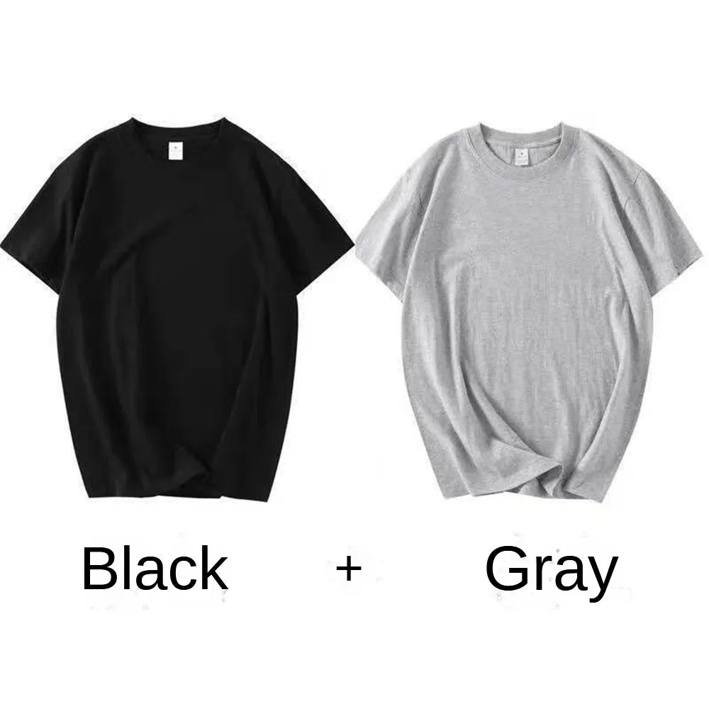 2PCS Cotton Solid Unisex T Shirts