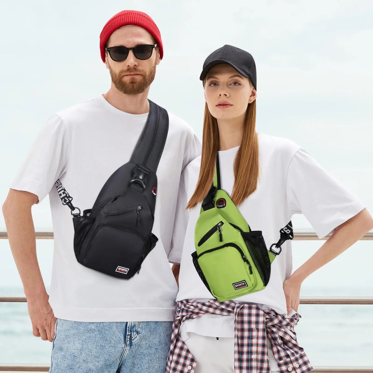 2 in1 Small Sling Backpack Waterproof Daily Chest Bag for Travel Hiking