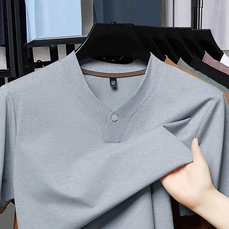 Men’s V-Neck Cotton Tee  Street Style Comfort L-4X