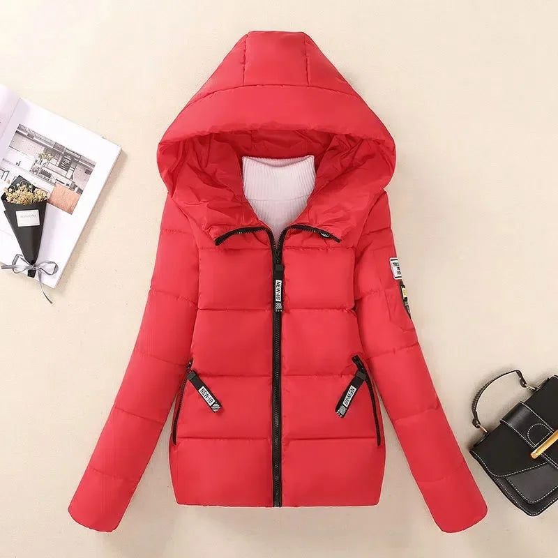 2025 New Winter Hooded Short Coats Warm Thicken Jacket