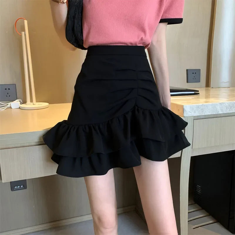Trendy Ruffle Hem Mini Skirt