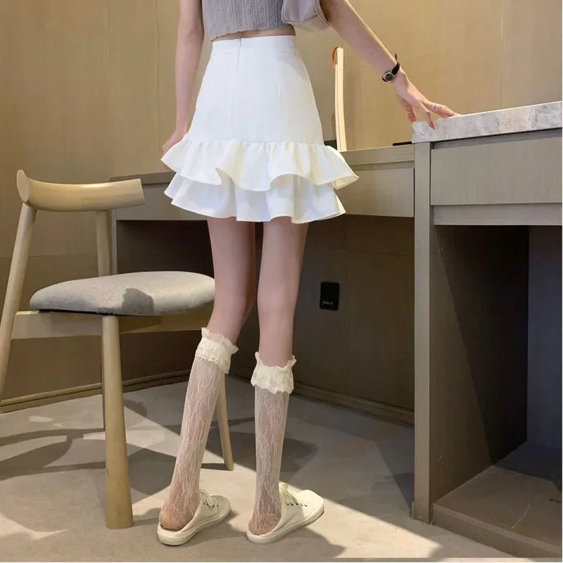 Trendy Ruffle Hem Mini Skirt