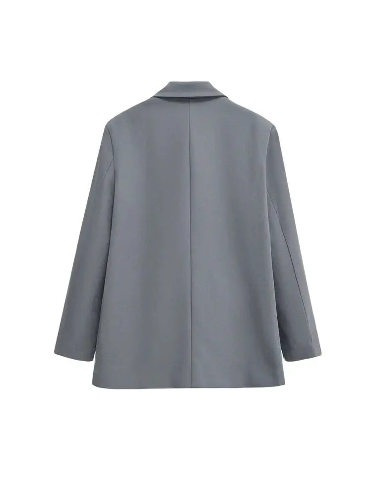 Trendy Double Breasted Blazer Workwear Style