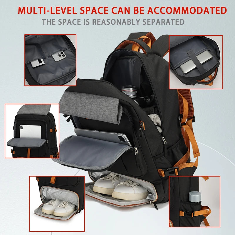 Outdoor Adventure Backpack 50L Waterproof with Shoe Pocket