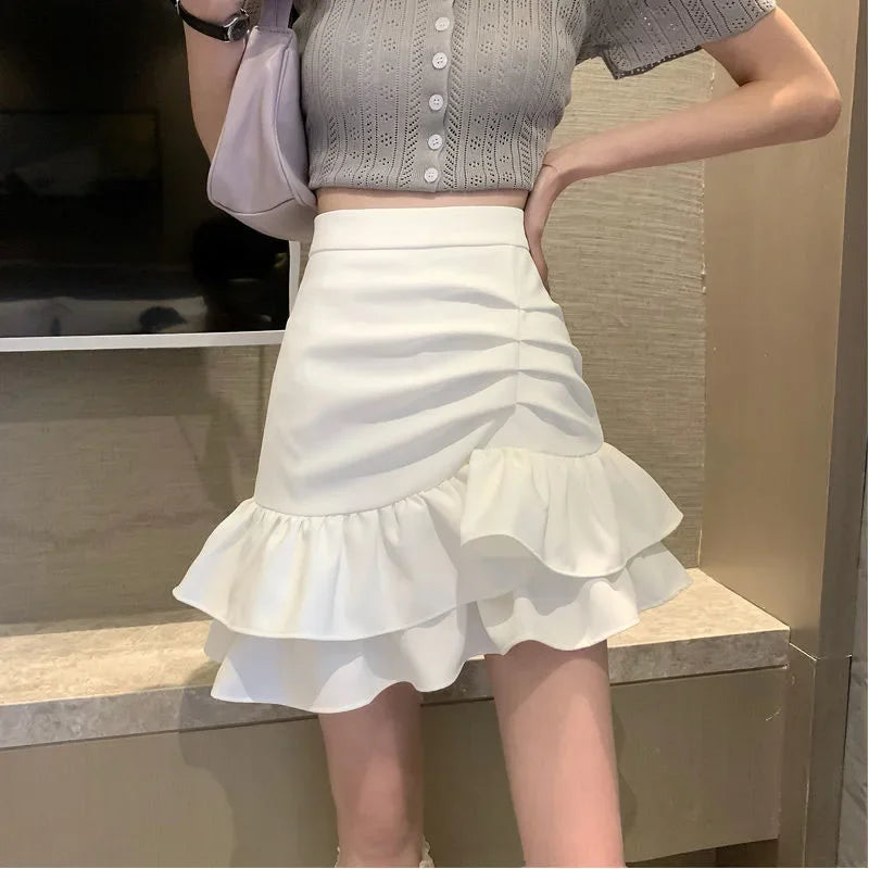 Trendy Ruffle Hem Mini Skirt