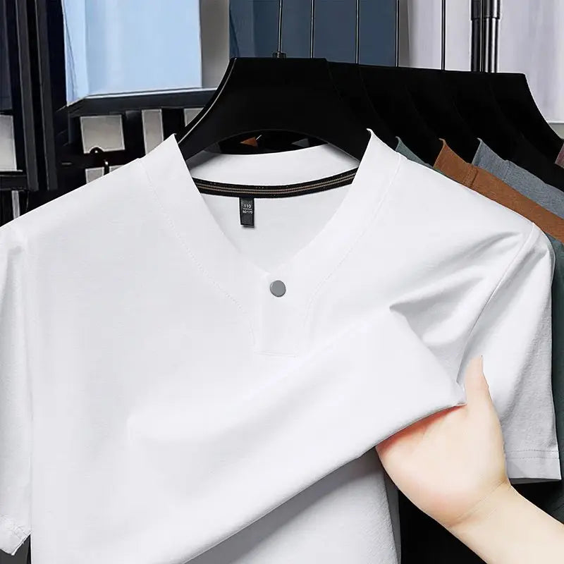 Men’s V-Neck Cotton Tee  Street Style Comfort L-4X