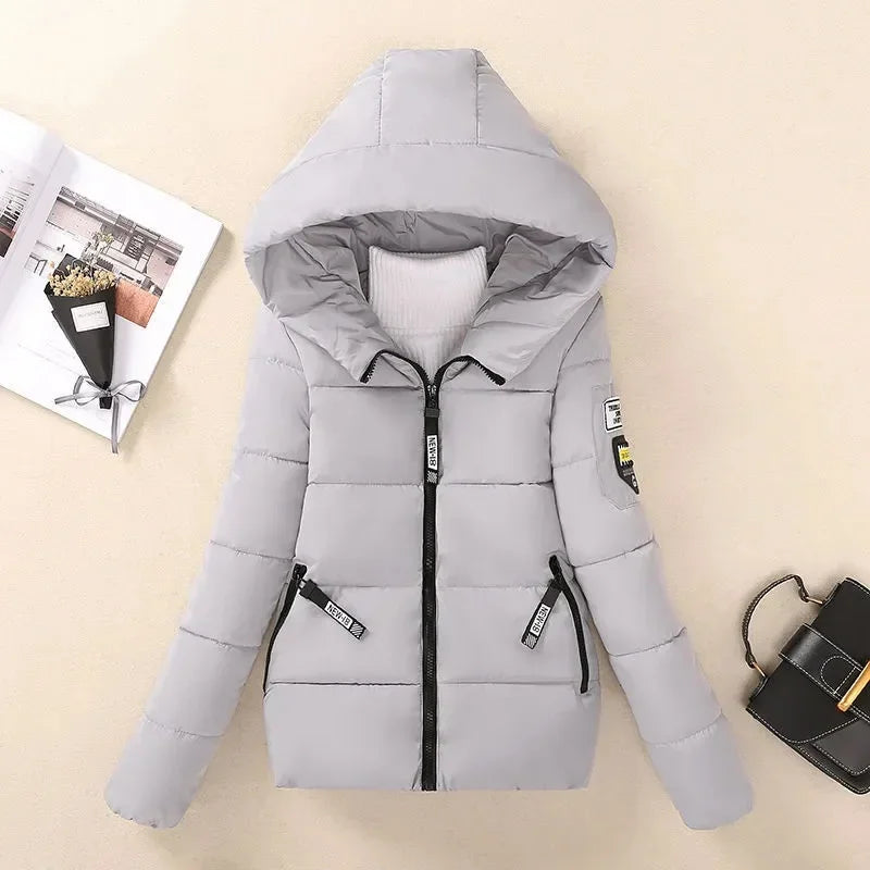 2025 New Winter Hooded Short Coats Warm Thicken Jacket