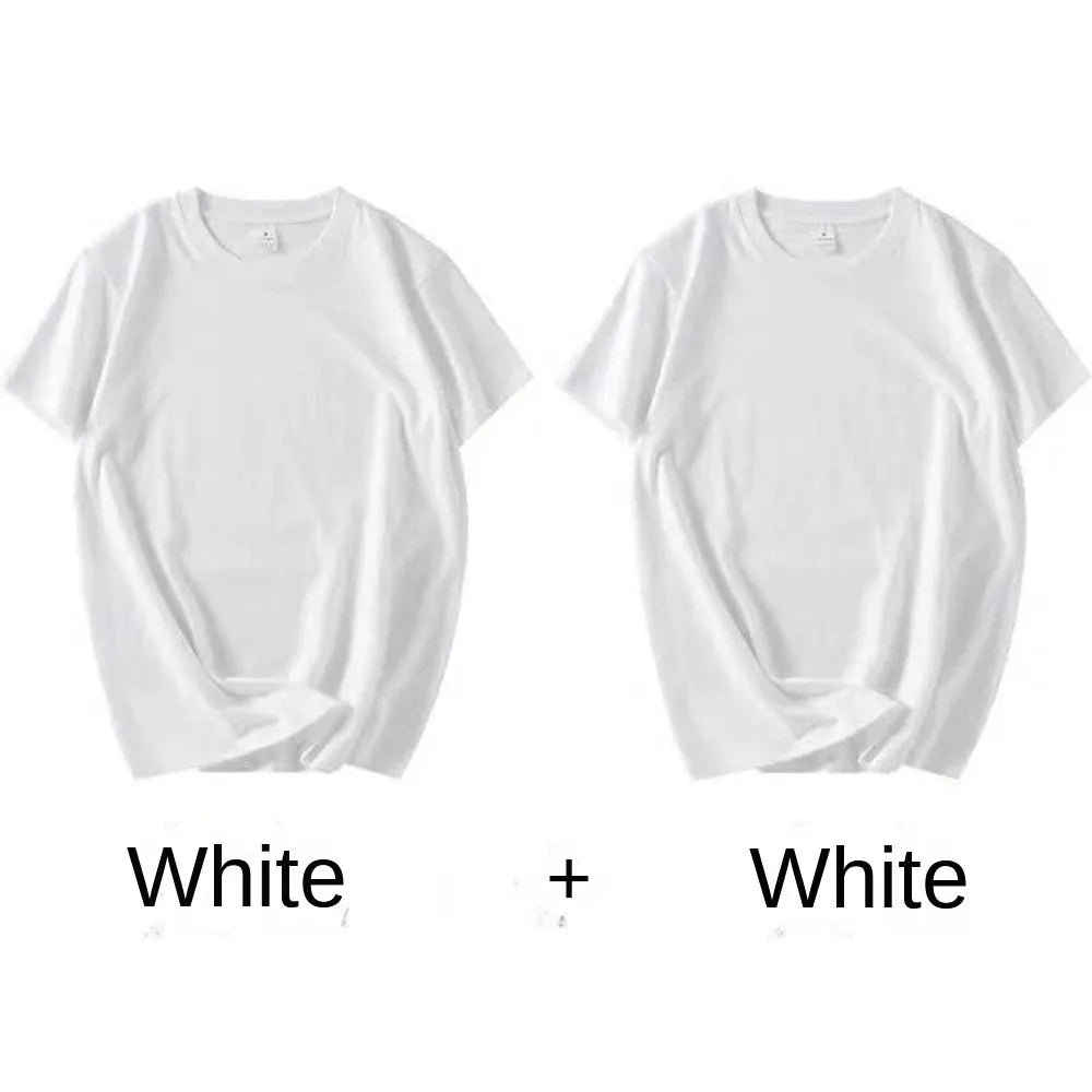 2PCS Cotton Solid Unisex T Shirts
