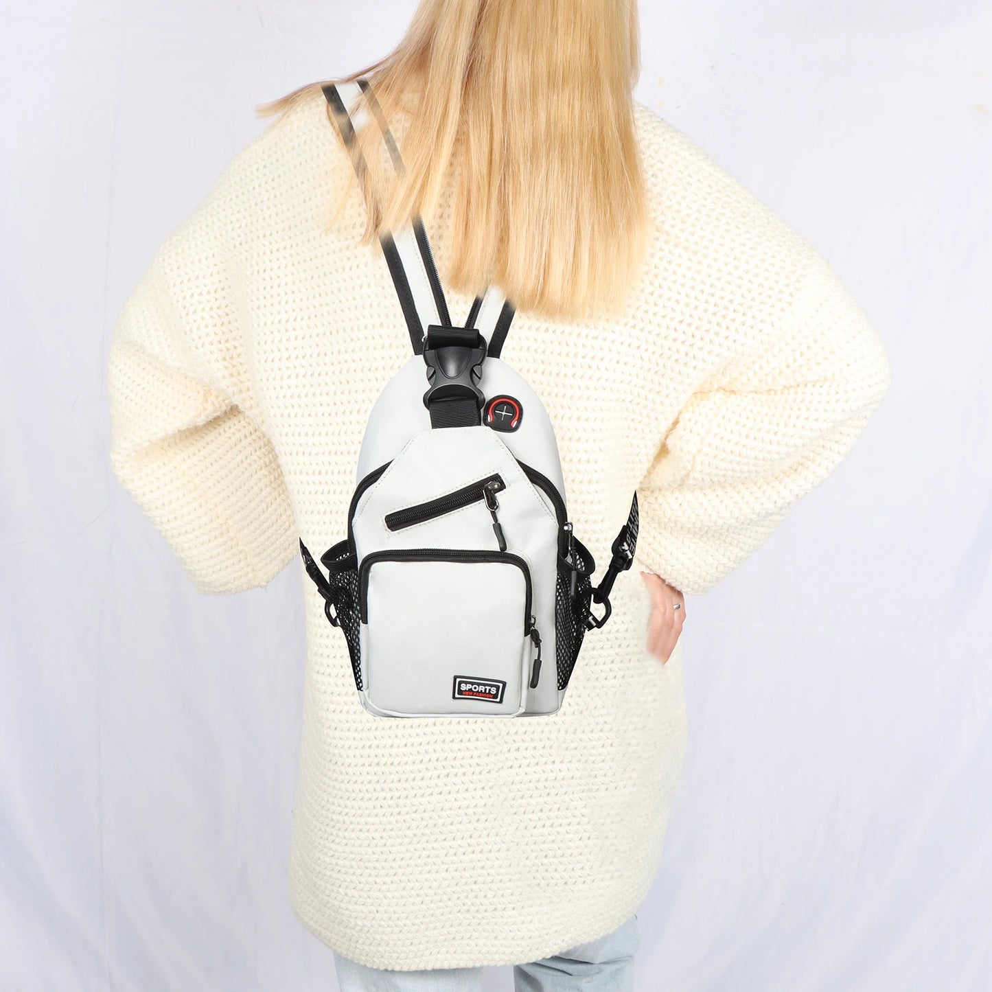 2 in1 Small Sling Backpack Waterproof Daily Chest Bag for Travel Hiking