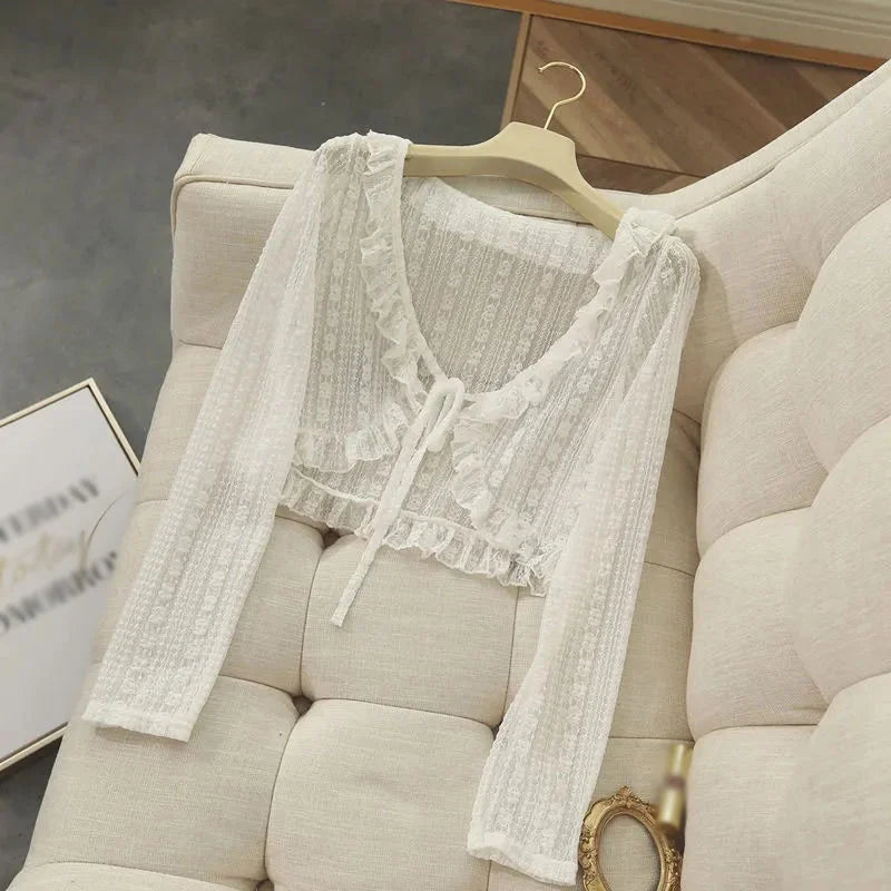 Korean Summer Ruffle Cardigan