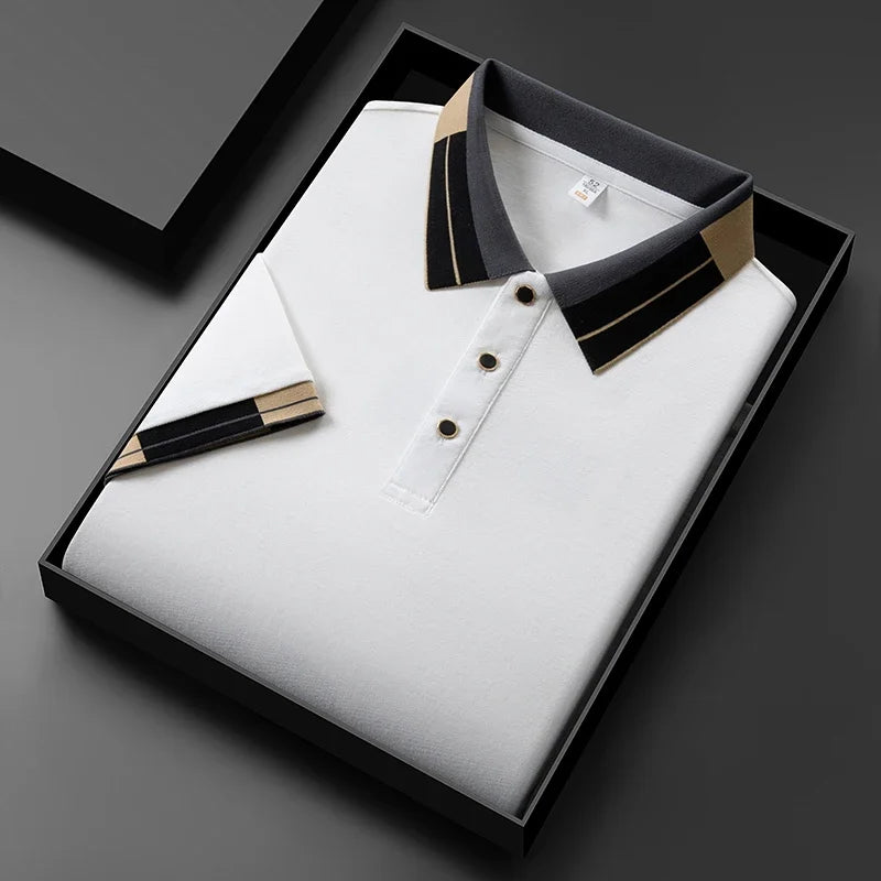 2025 Men’s Luxury Polo Breathable Contrast Style