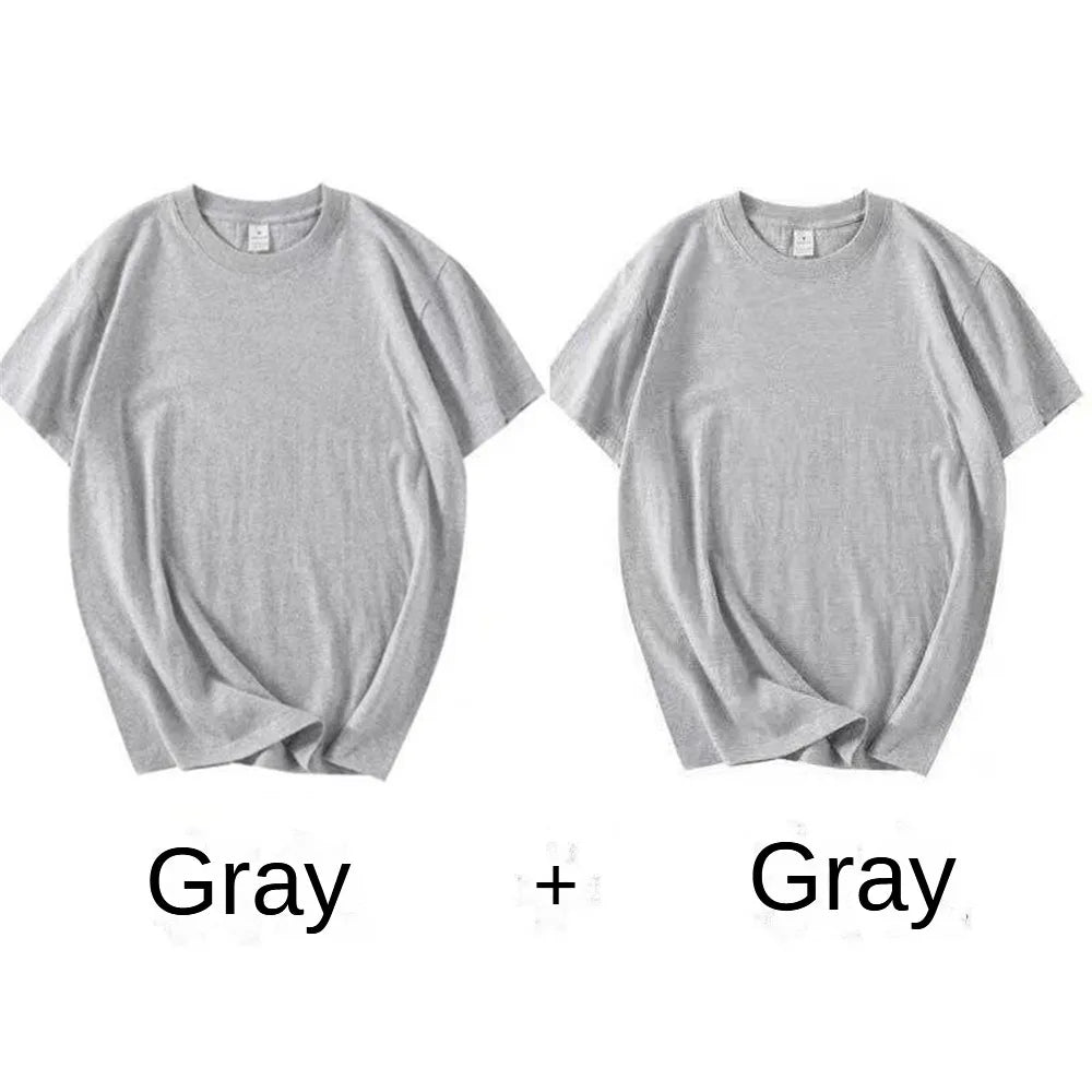 2PCS Cotton Solid Unisex T Shirts