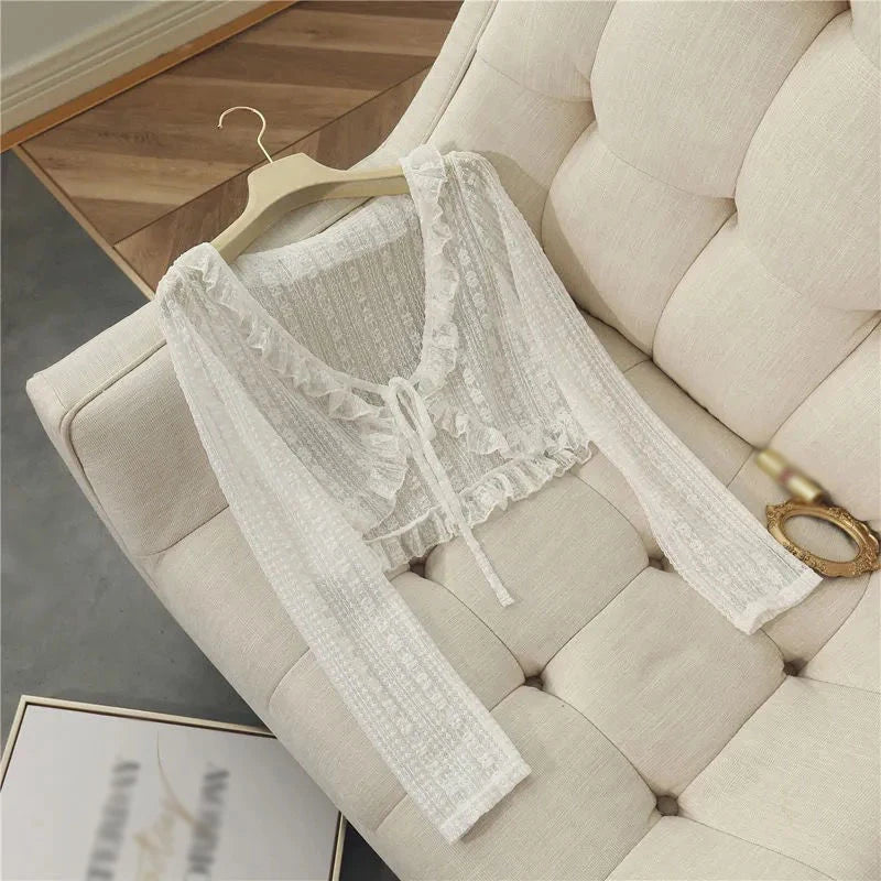 Korean Summer Ruffle Cardigan
