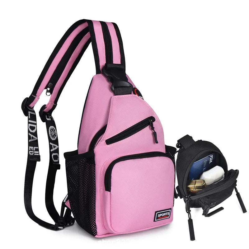 2 in1 Small Sling Backpack Waterproof Daily Chest Bag for Travel Hiking