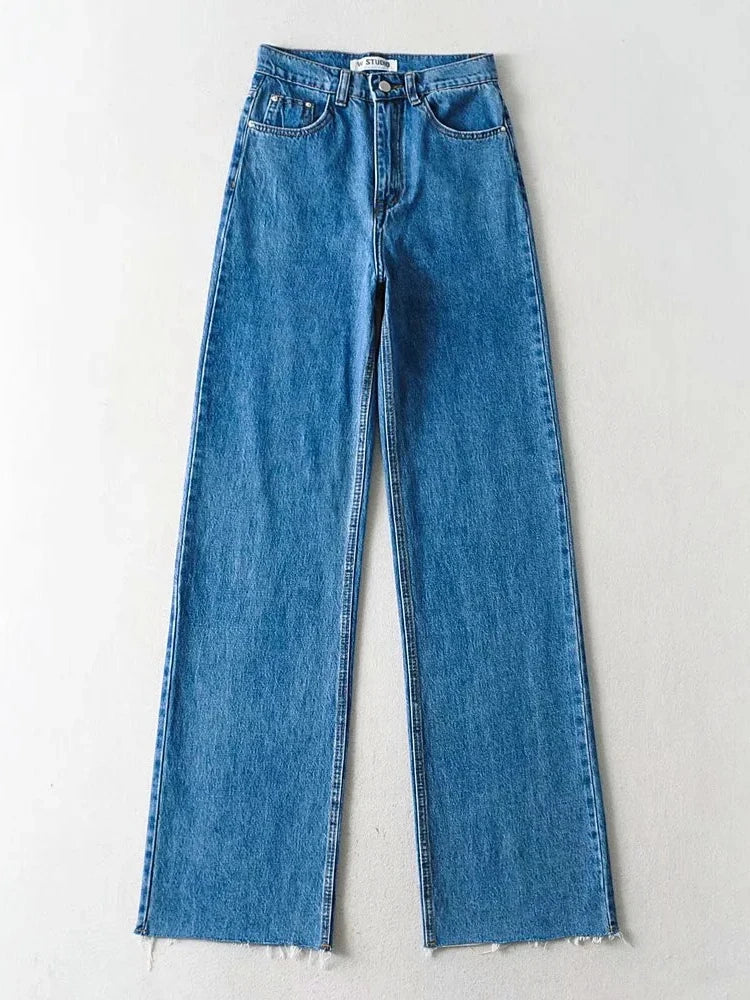 Women's Denim High Waist Baggy Jeans Fall Pants