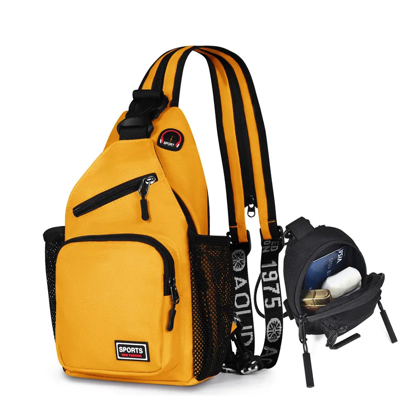 2 in1 Small Sling Backpack Waterproof Daily Chest Bag for Travel Hiking