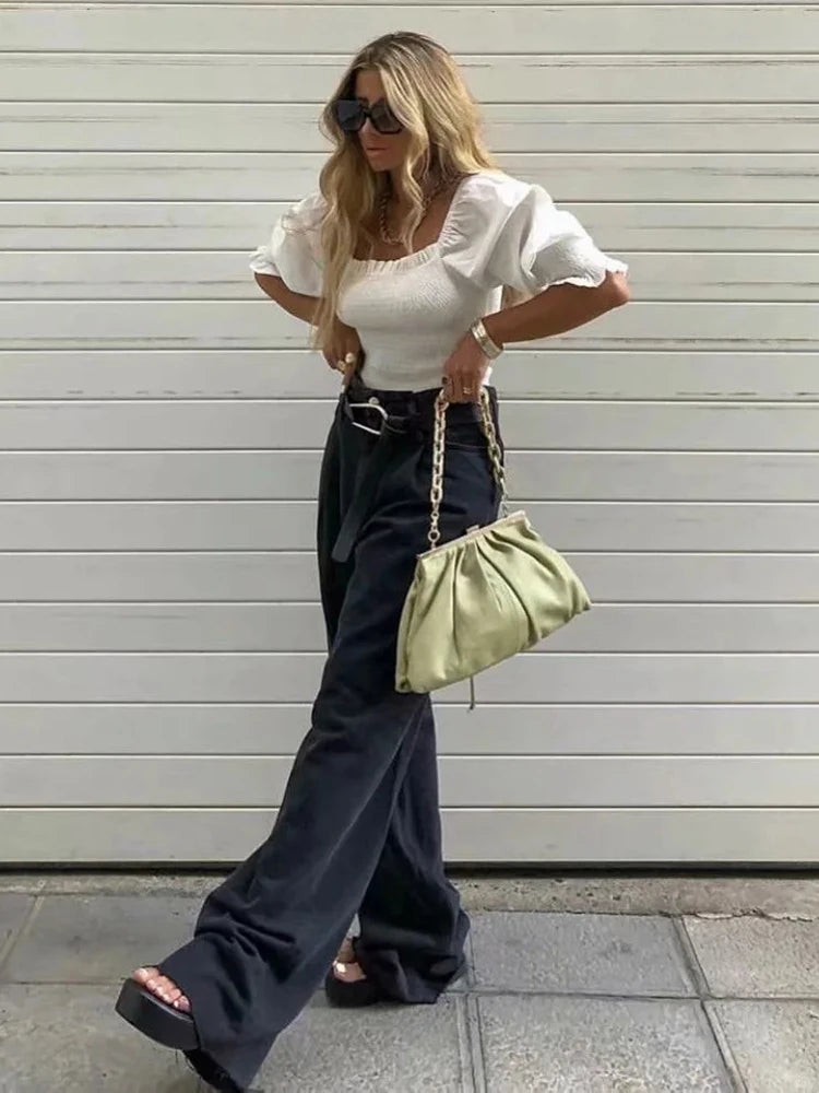 Women's Denim High Waist Baggy Jeans Fall Pants